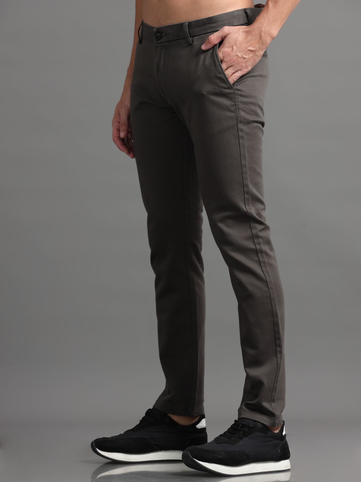 Slate Grey Knitted Chino