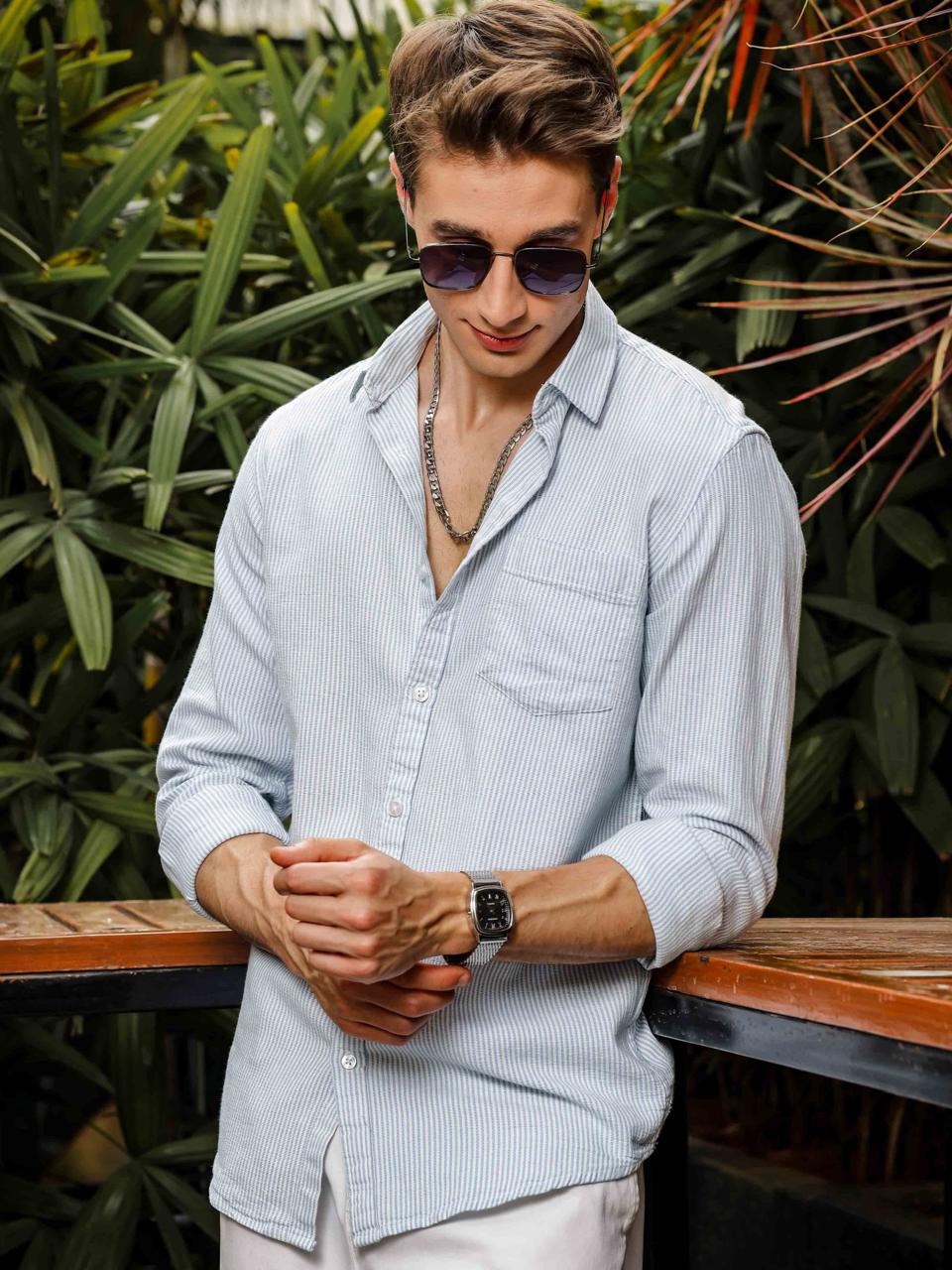 Aqua Stripe Shirt