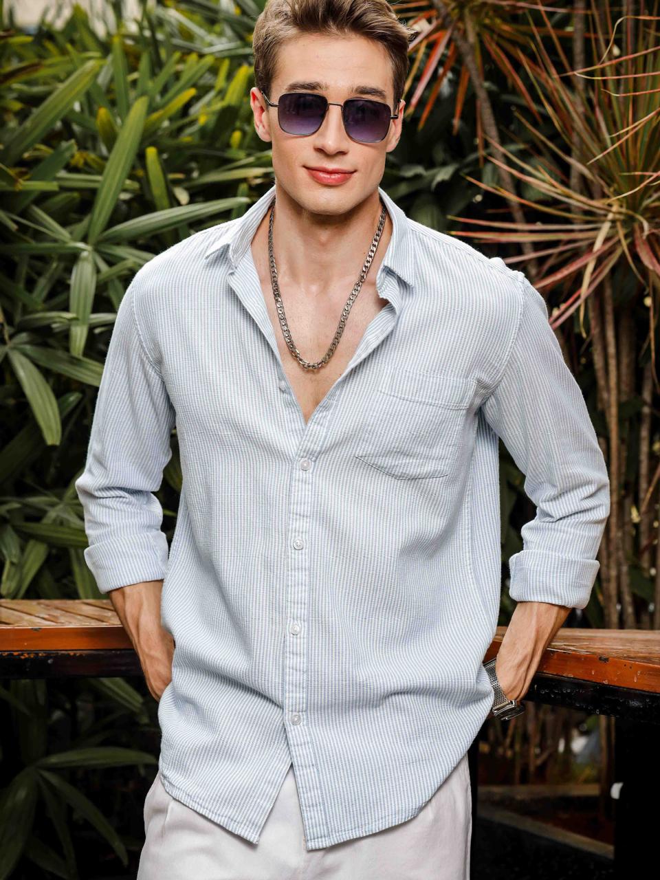 Aqua Stripe Shirt