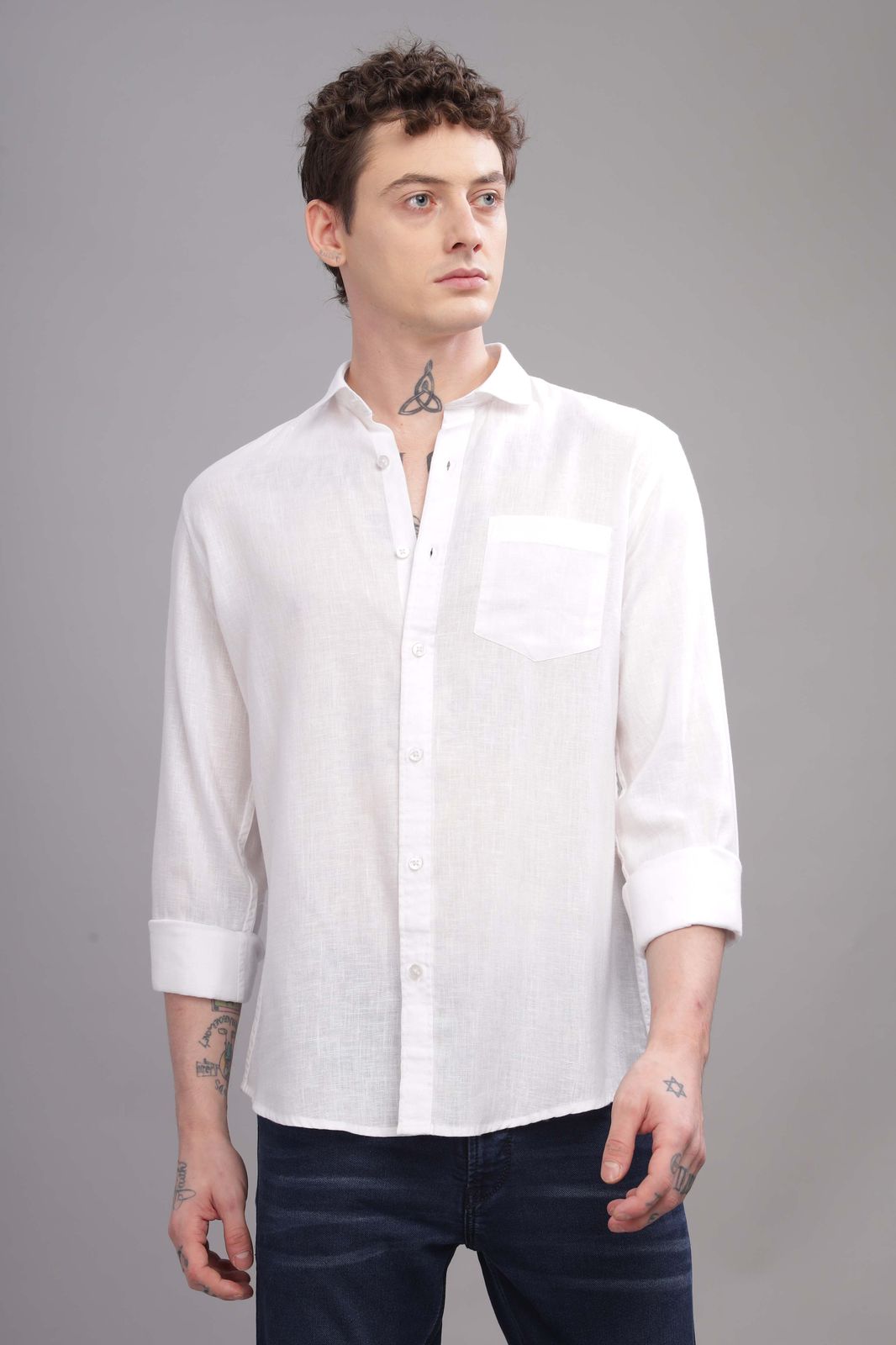 pure linen white shirts