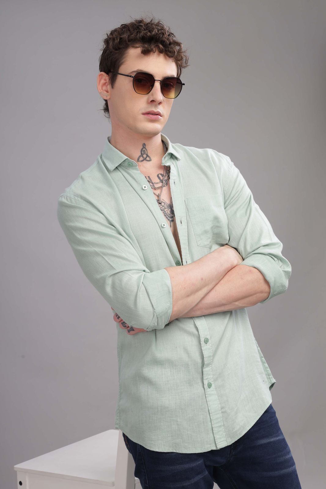 Light Green Linen Shirt