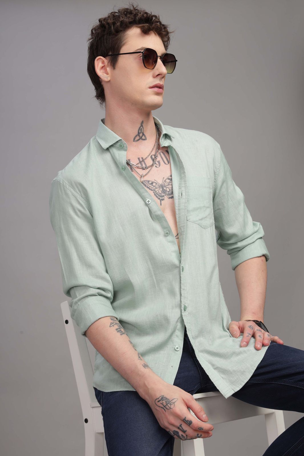Light Green Linen Shirt