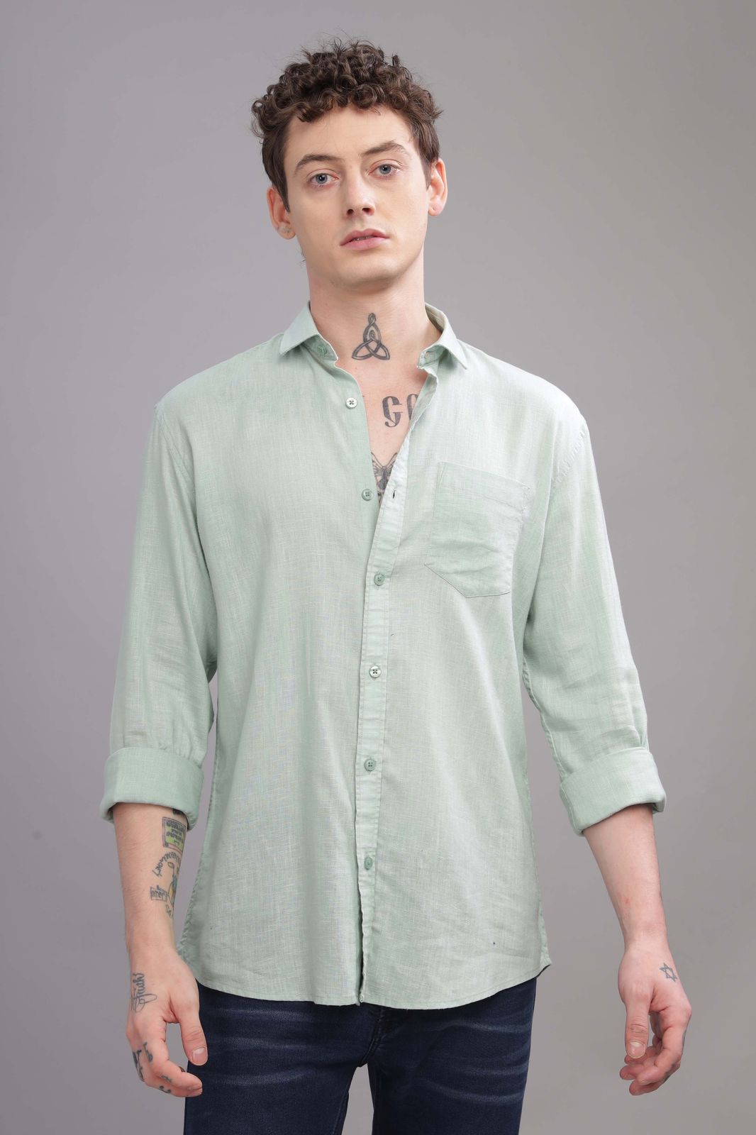 Light Green Linen Shirt