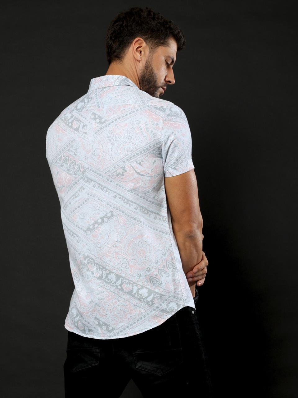 Ethnic Design Printed Half Sleeve Shirt