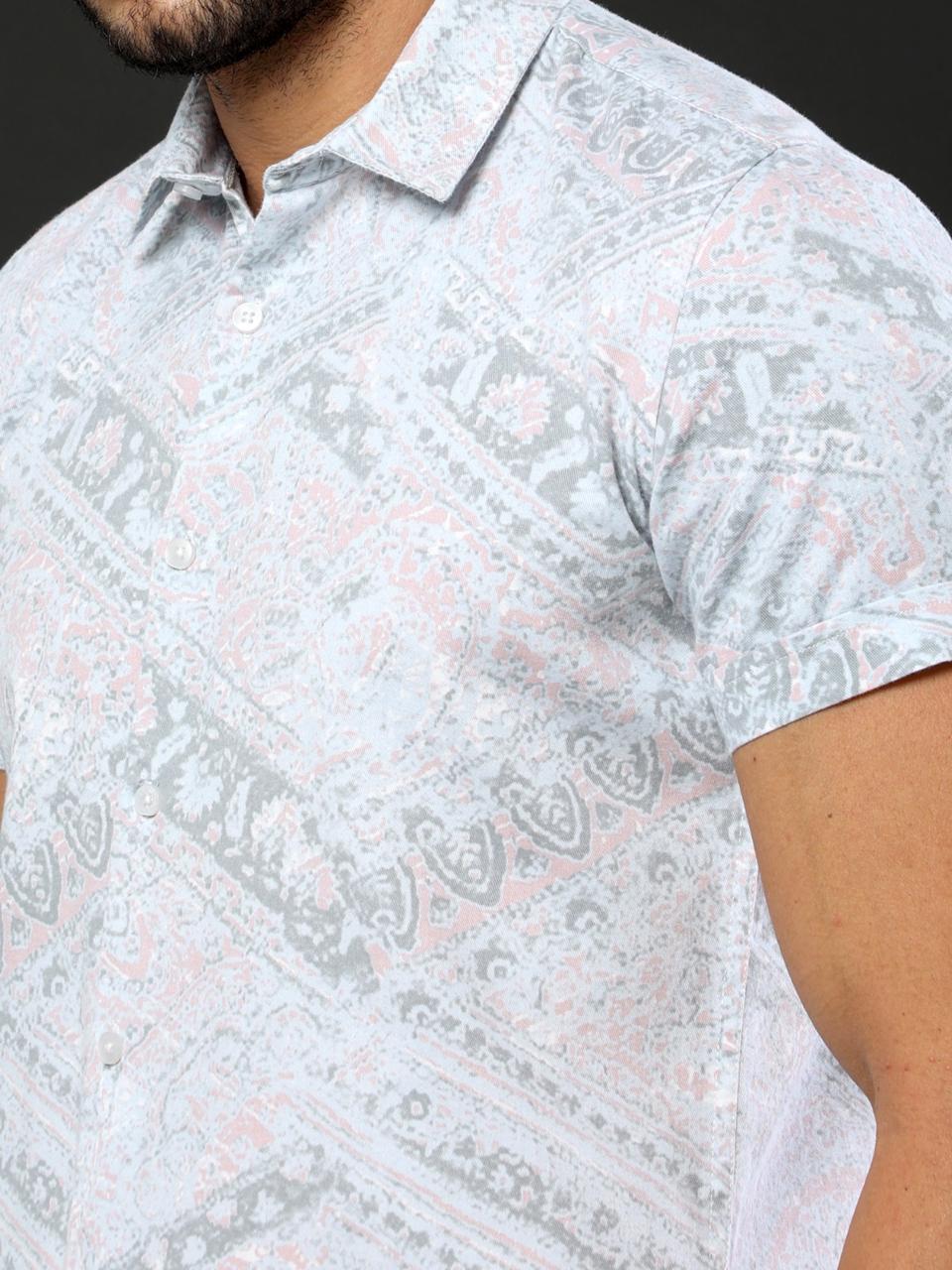 Ethnic Design Printed Half Sleeve Shirt