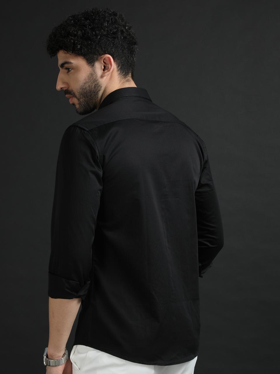 Black Designer Golden Tiger Shirt