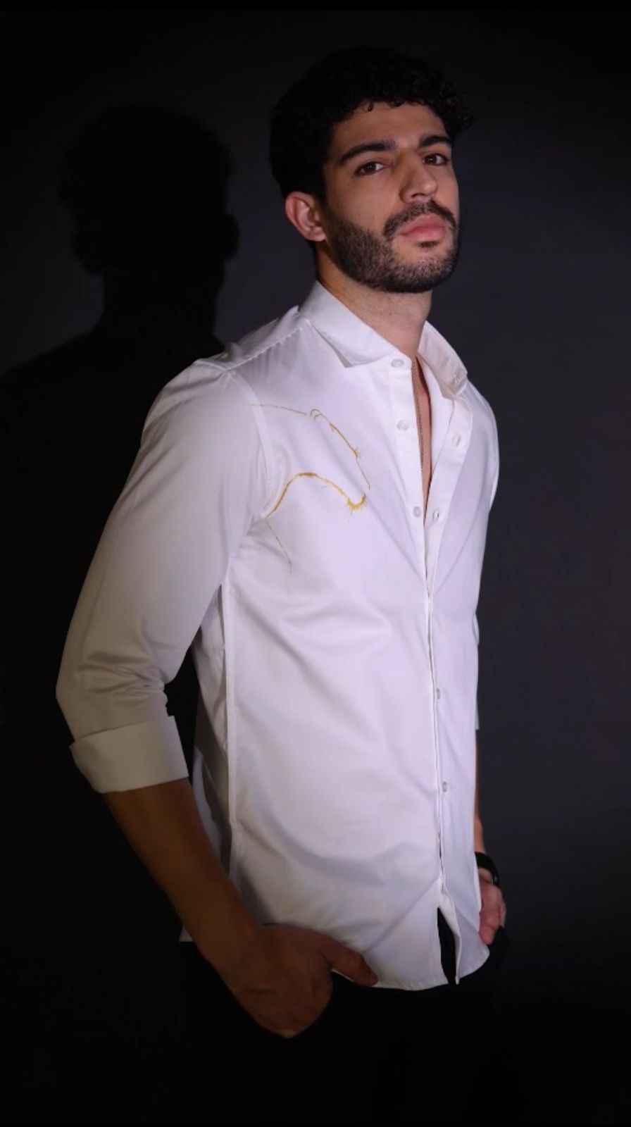 White Designer Golden Tiger Shirt