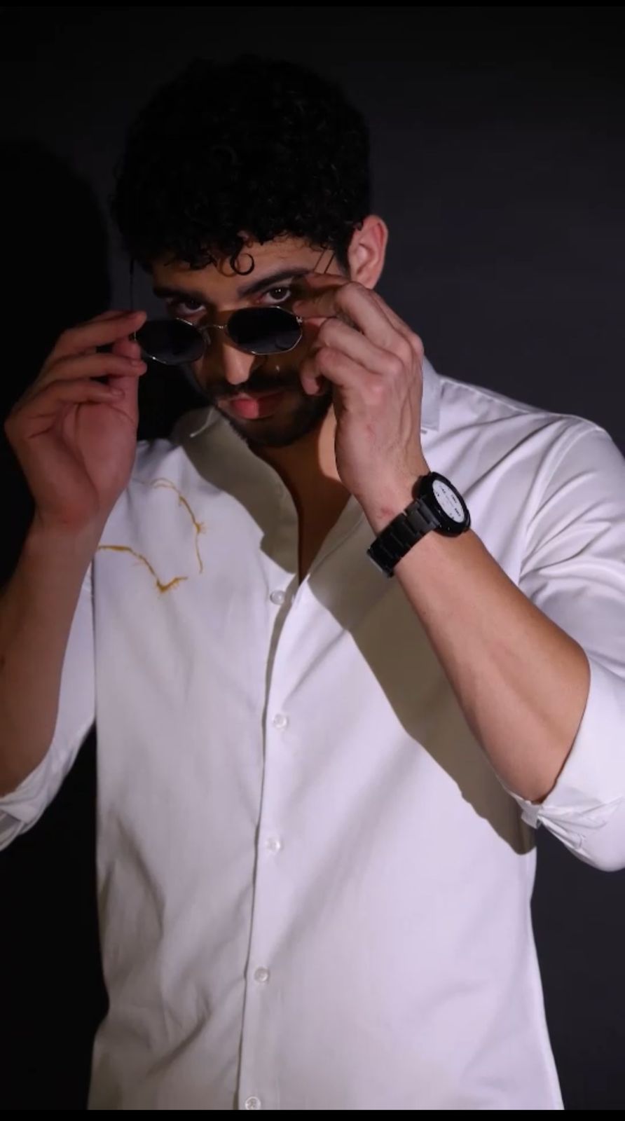 White Designer Golden Tiger Shirt