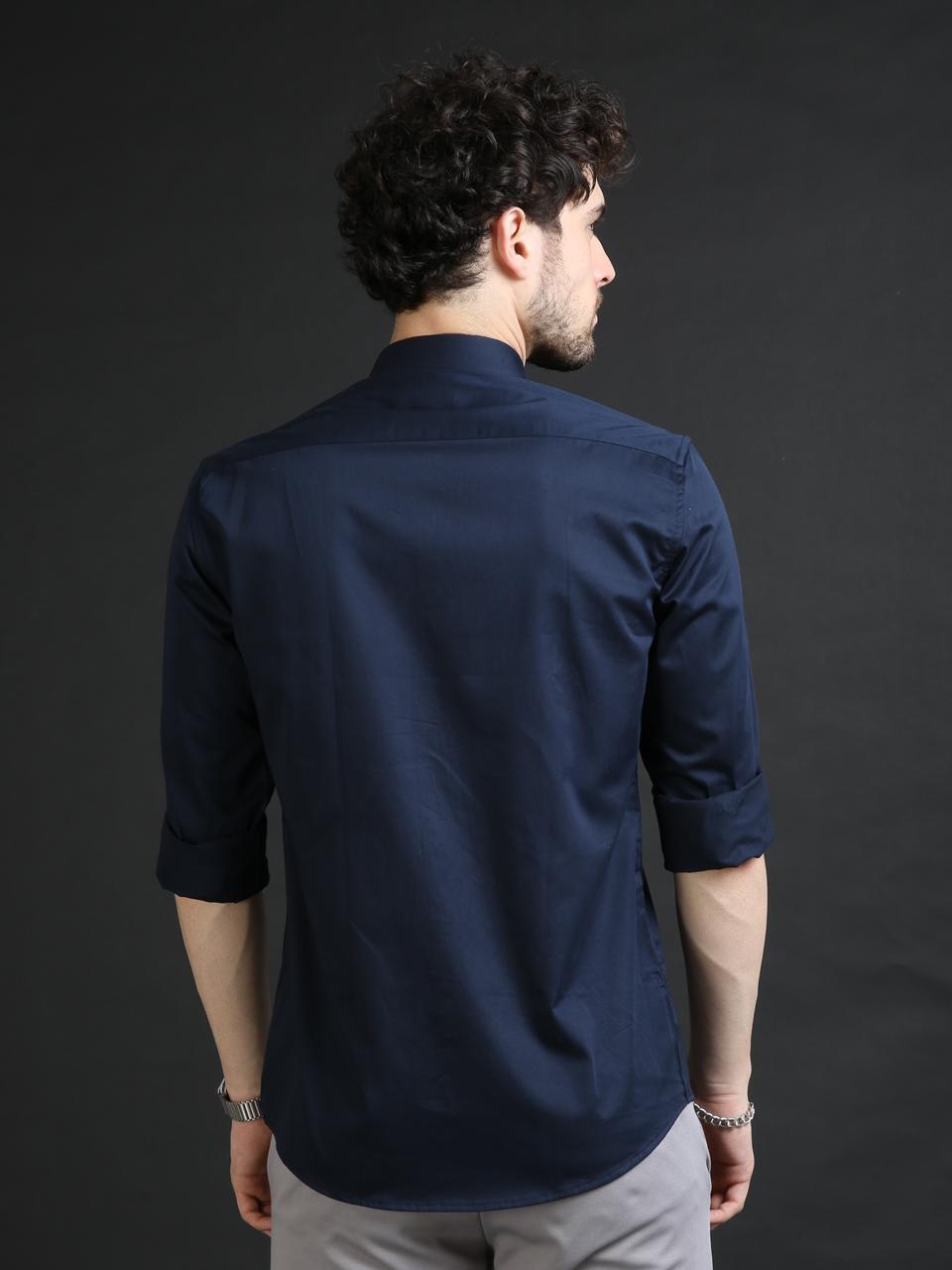 Navy Designer Golden Horse Shirt