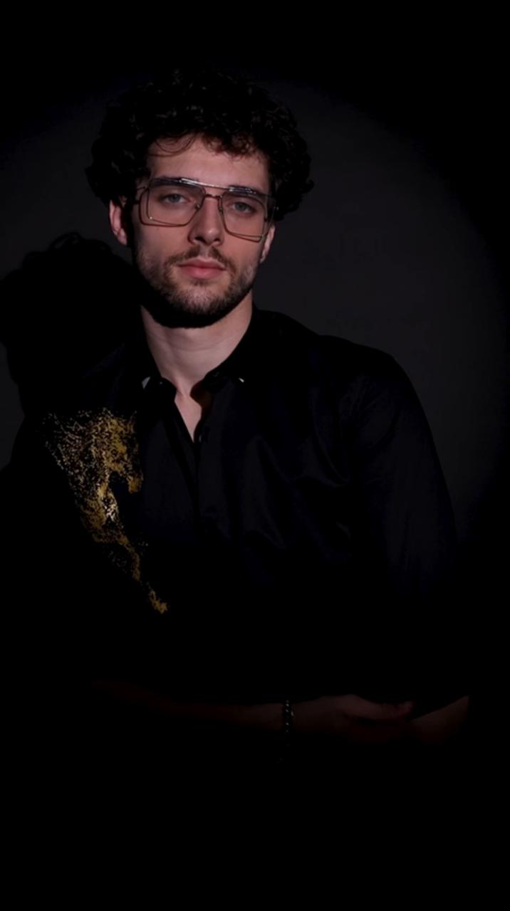 Black Designer Golden Horse Shirt