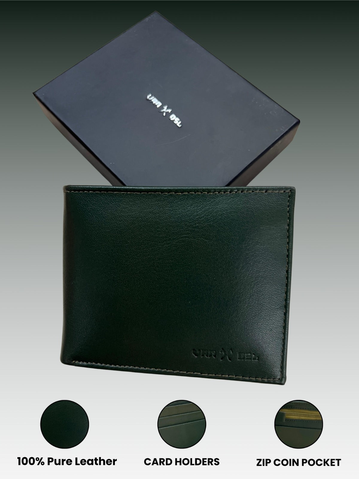 Light Green Classic Textured Wallet